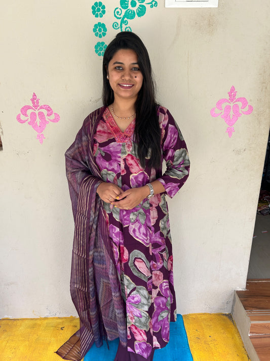 Perimum Vetican A LIne Anarkali Silk Kurti - VSK61