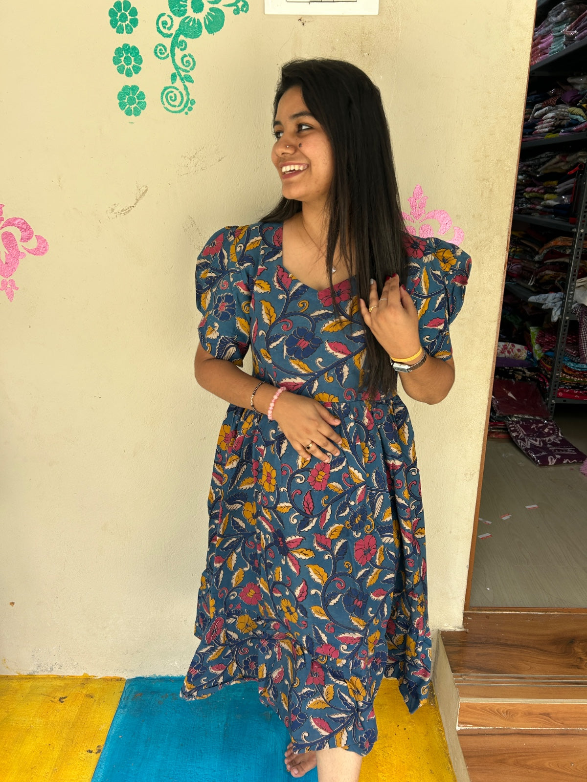 Kalamkari Anarkali Frock  KAF28