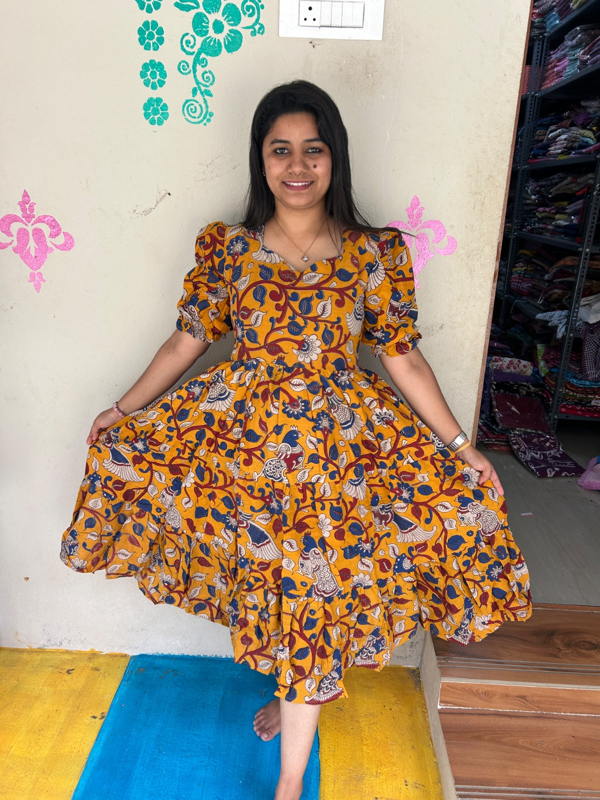 Kalamkari Anarkali Frock  KAF35