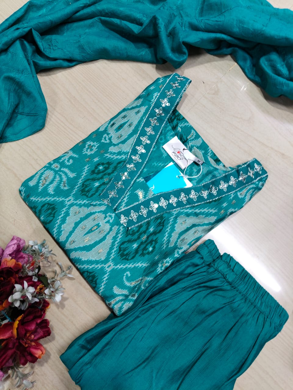 Premium Shiny Vetican Silk Kurti - SVK16