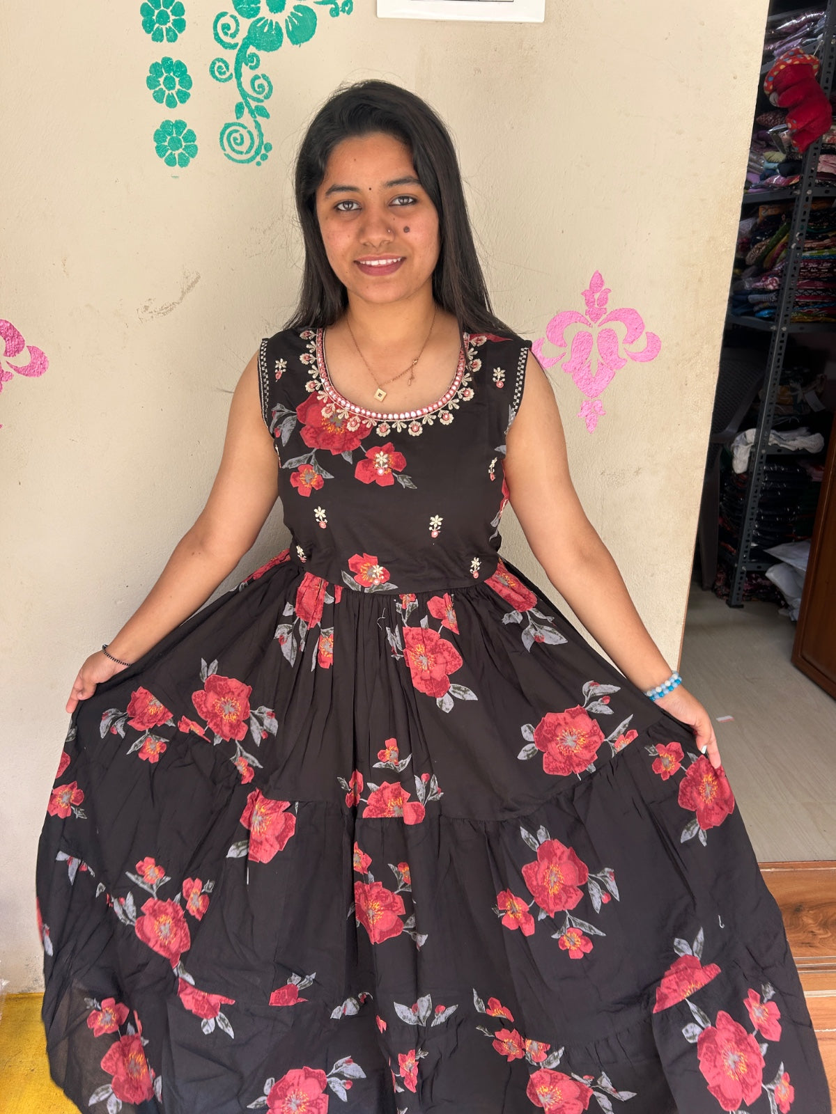 Cotton Long Sleveless Frocks CLF53