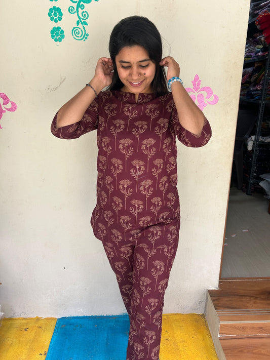 Cotton  Co-ord Sets ( night suits )  NSC199