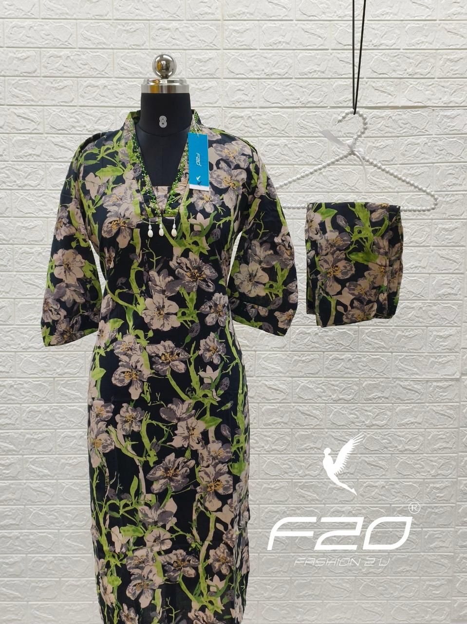 V neck Kurthi with Pant  ALN78