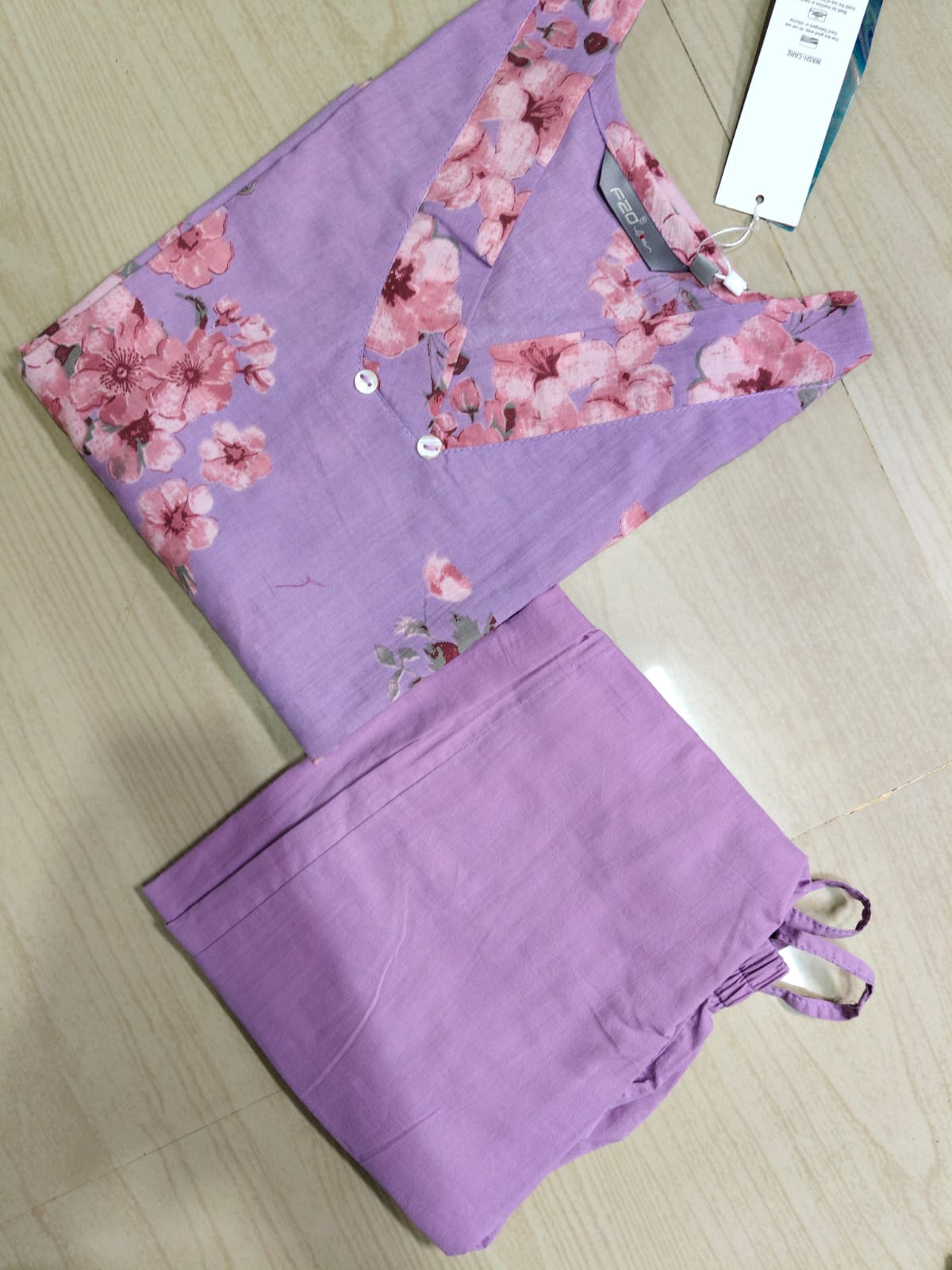 V neck Kurthi with Pant  ALN82