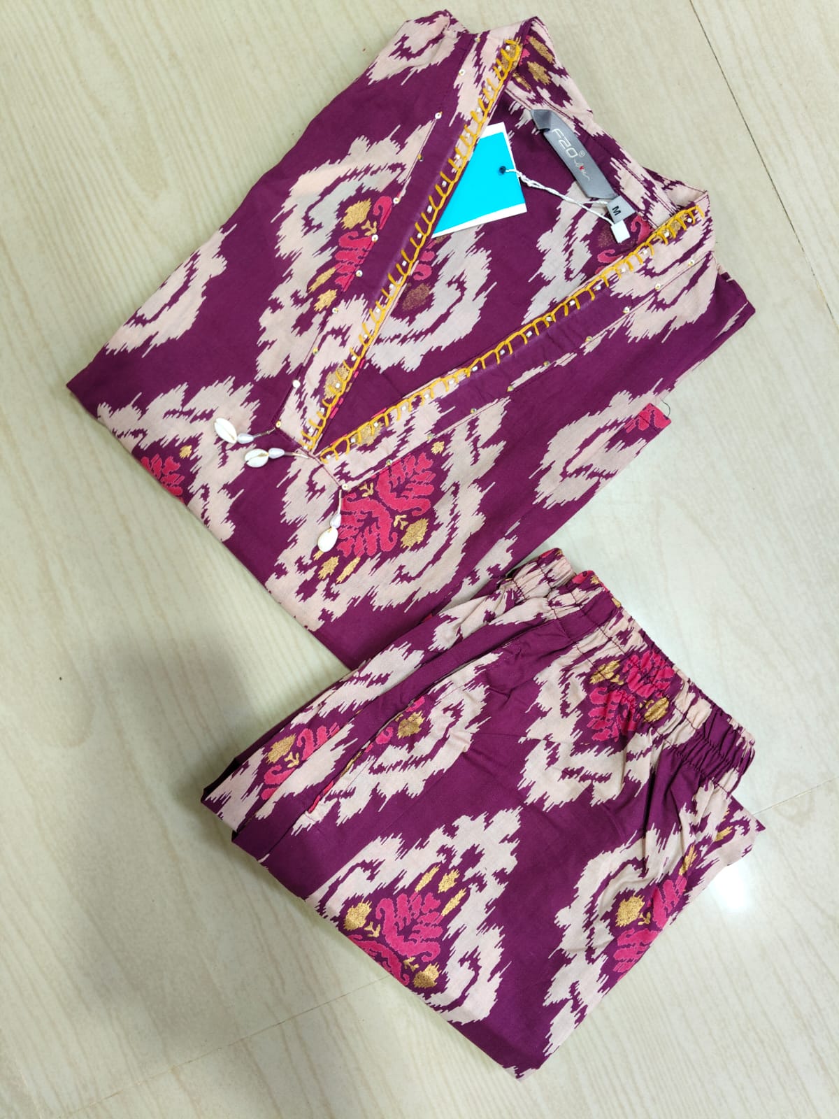 V neck Kurthi with Pant  ALN80