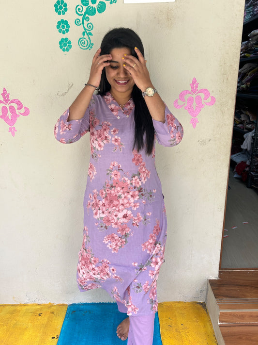 V neck Kurthi with Pant  ALN82