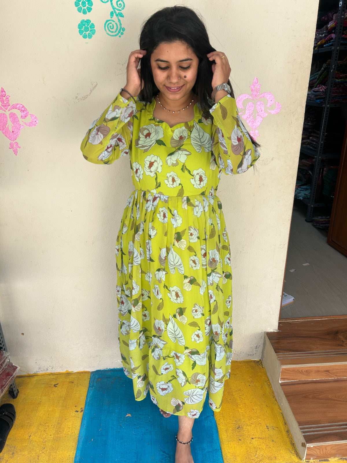 Georgette Floral Frock GFF19