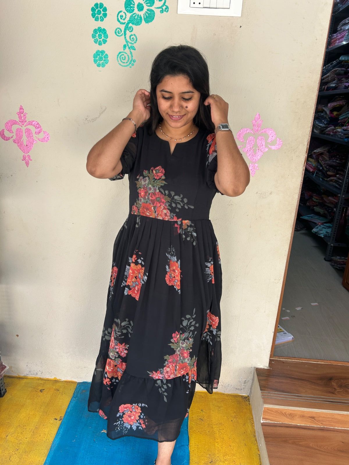 Georgette Floral Frock GFF21
