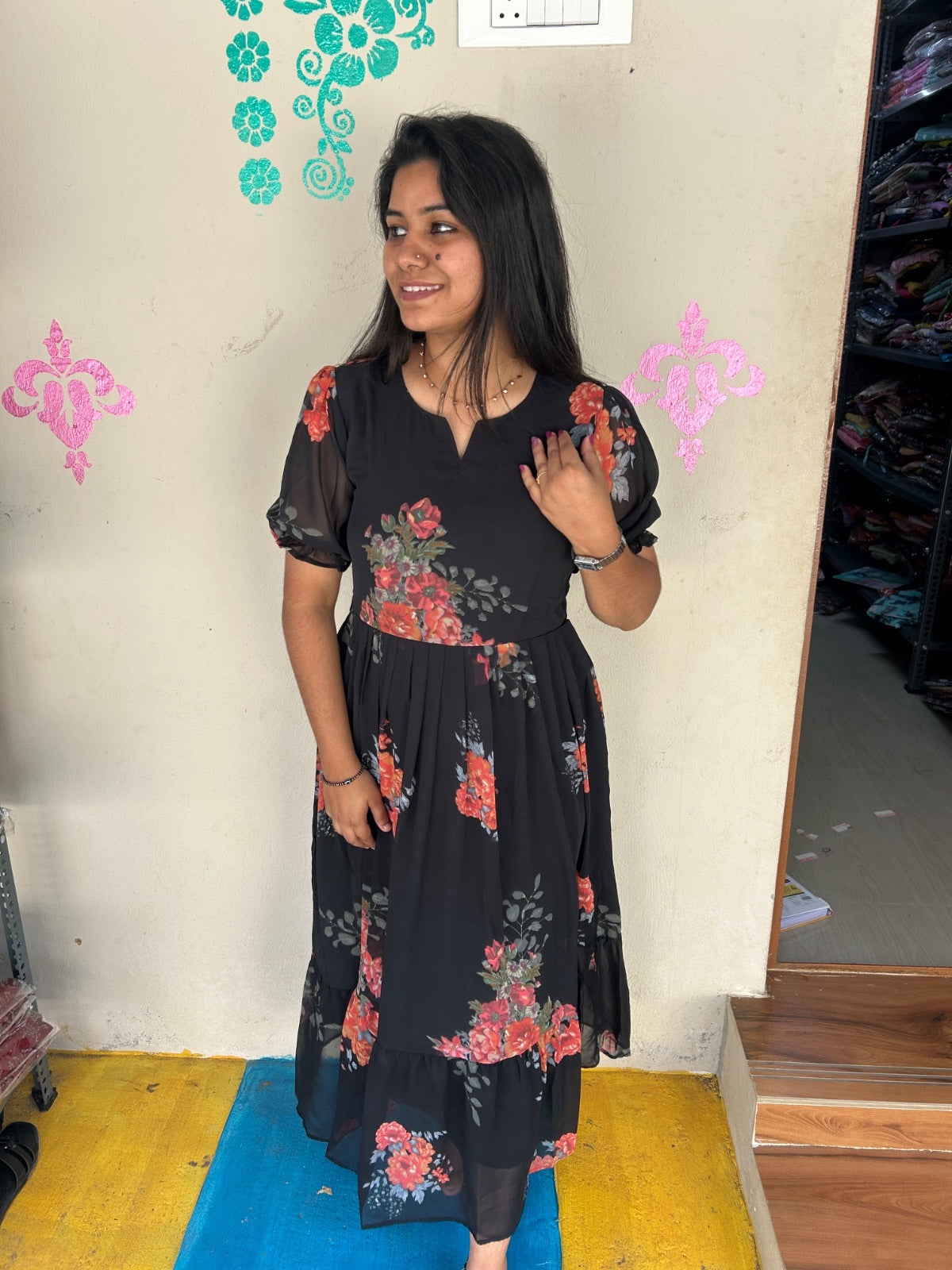 Georgette Floral Frock GFF21