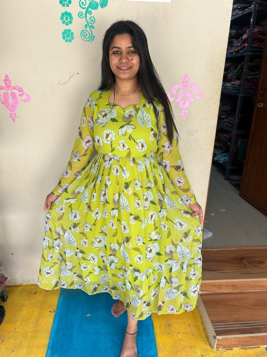 Georgette Floral Frock GFF19