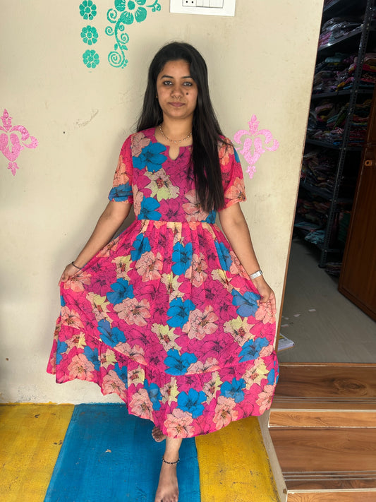 Georgette Floral Frock GFF20