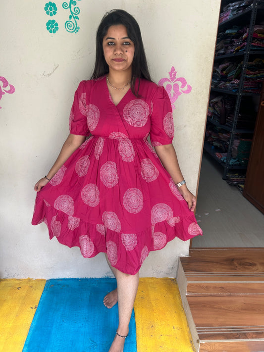 Cotton Floral Frock - CFF104