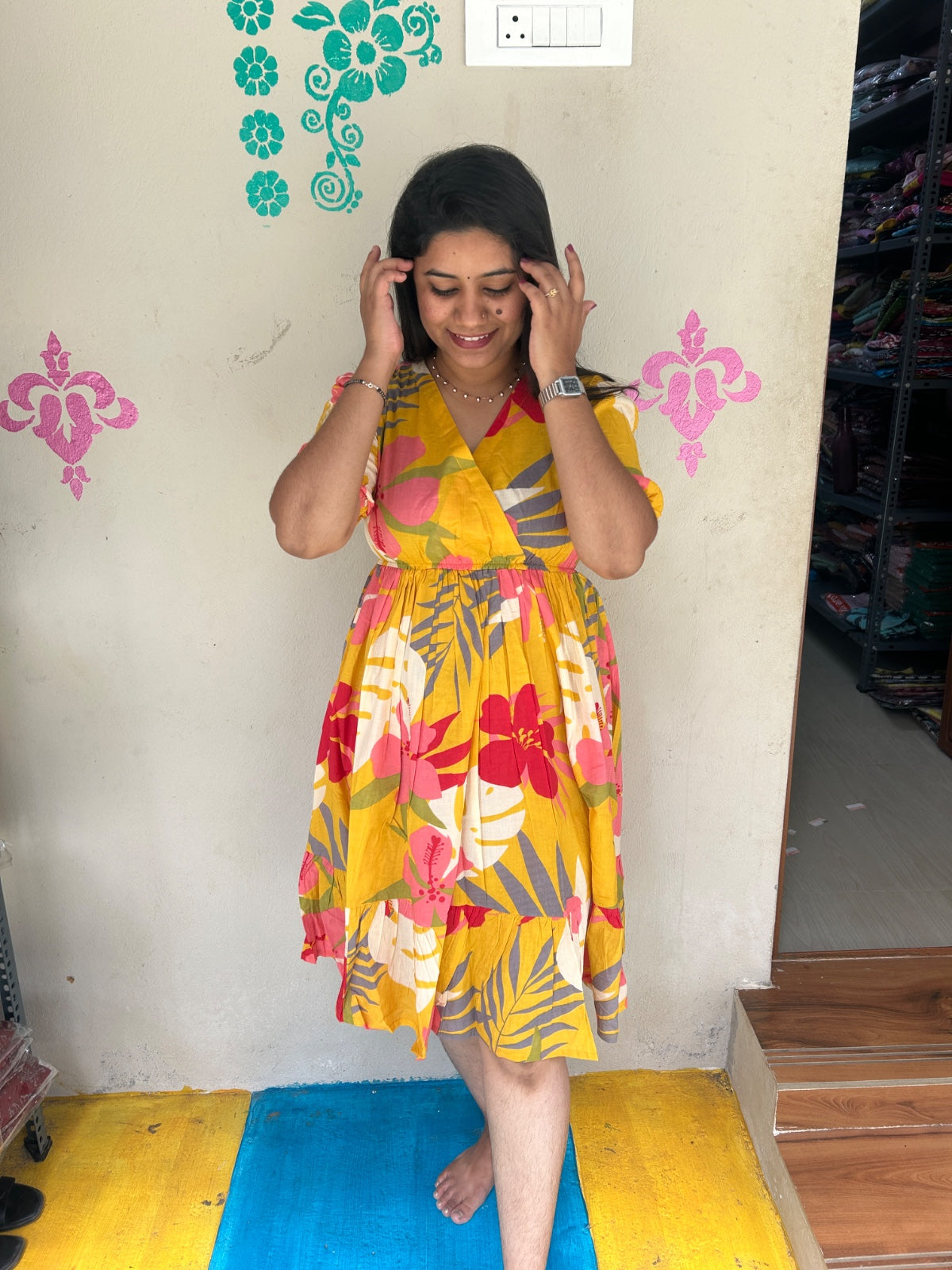 Cotton Floral Frock - CFF79