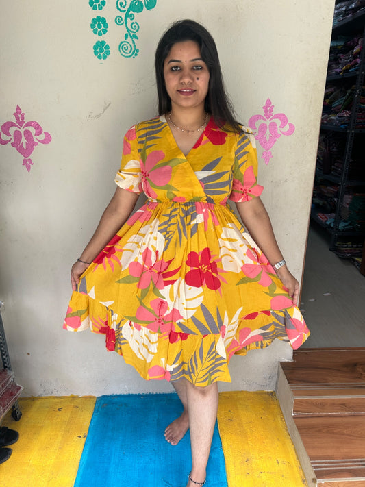 Cotton Floral Frock - CFF79