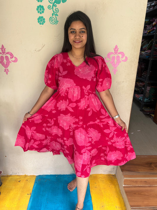 Cotton Floral Frock - CFF106