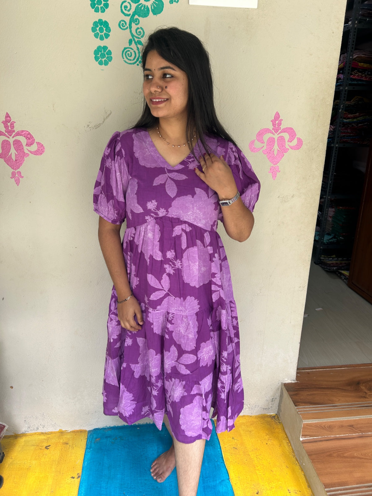Cotton Floral Frock - CFF107