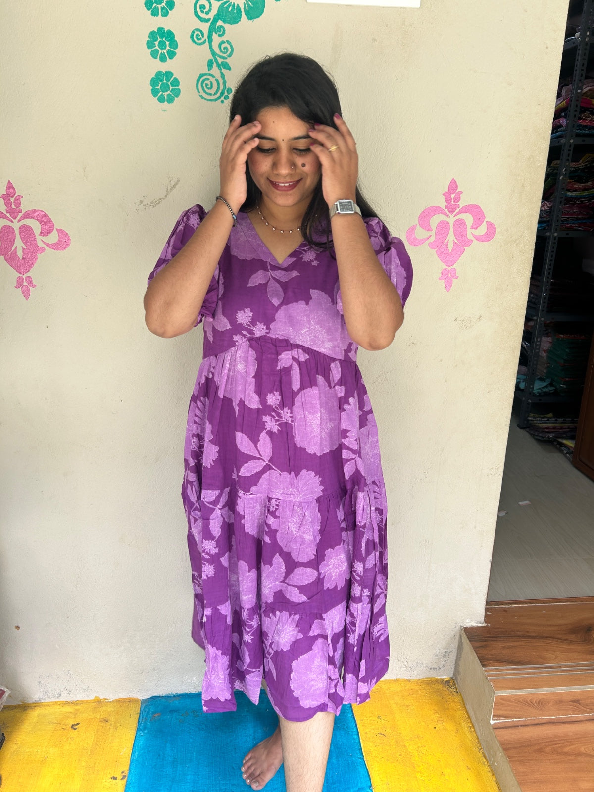 Cotton Floral Frock - CFF107