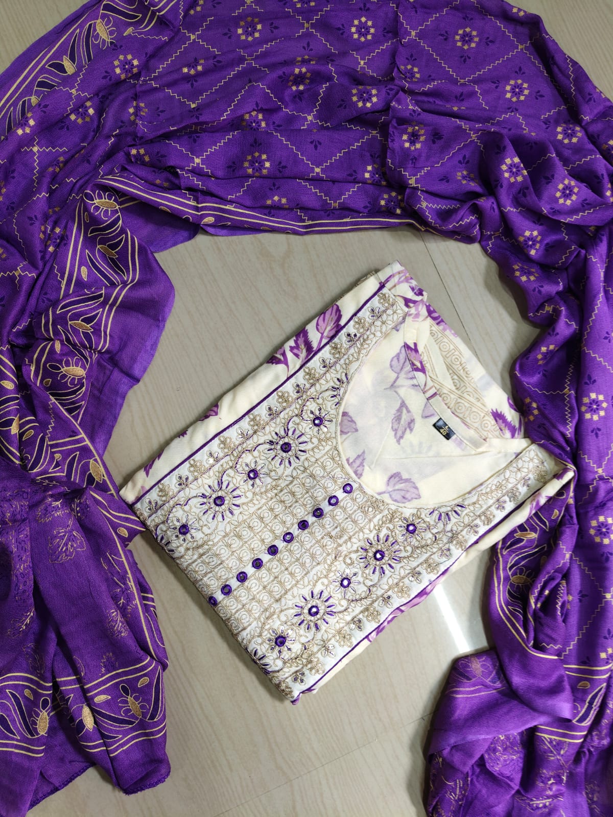 Cotton Floral Anarkali - AS29