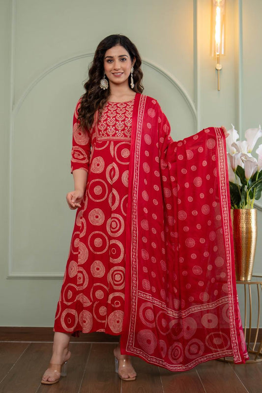 Cotton Floral Anarkali - AS23