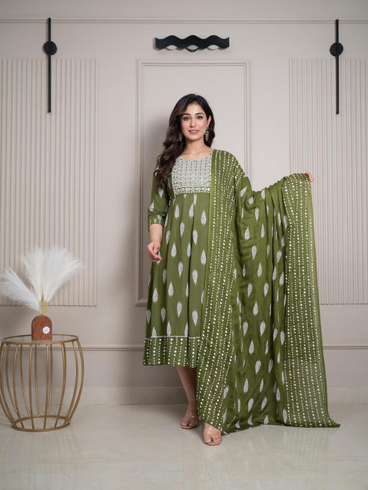 Cotton Floral Anarkali - AS28