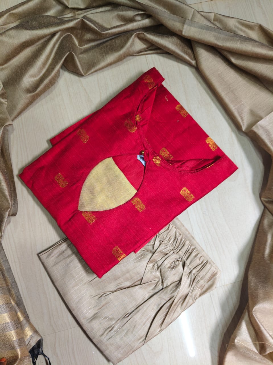Raw Silk Kurti with Phant - CSK59