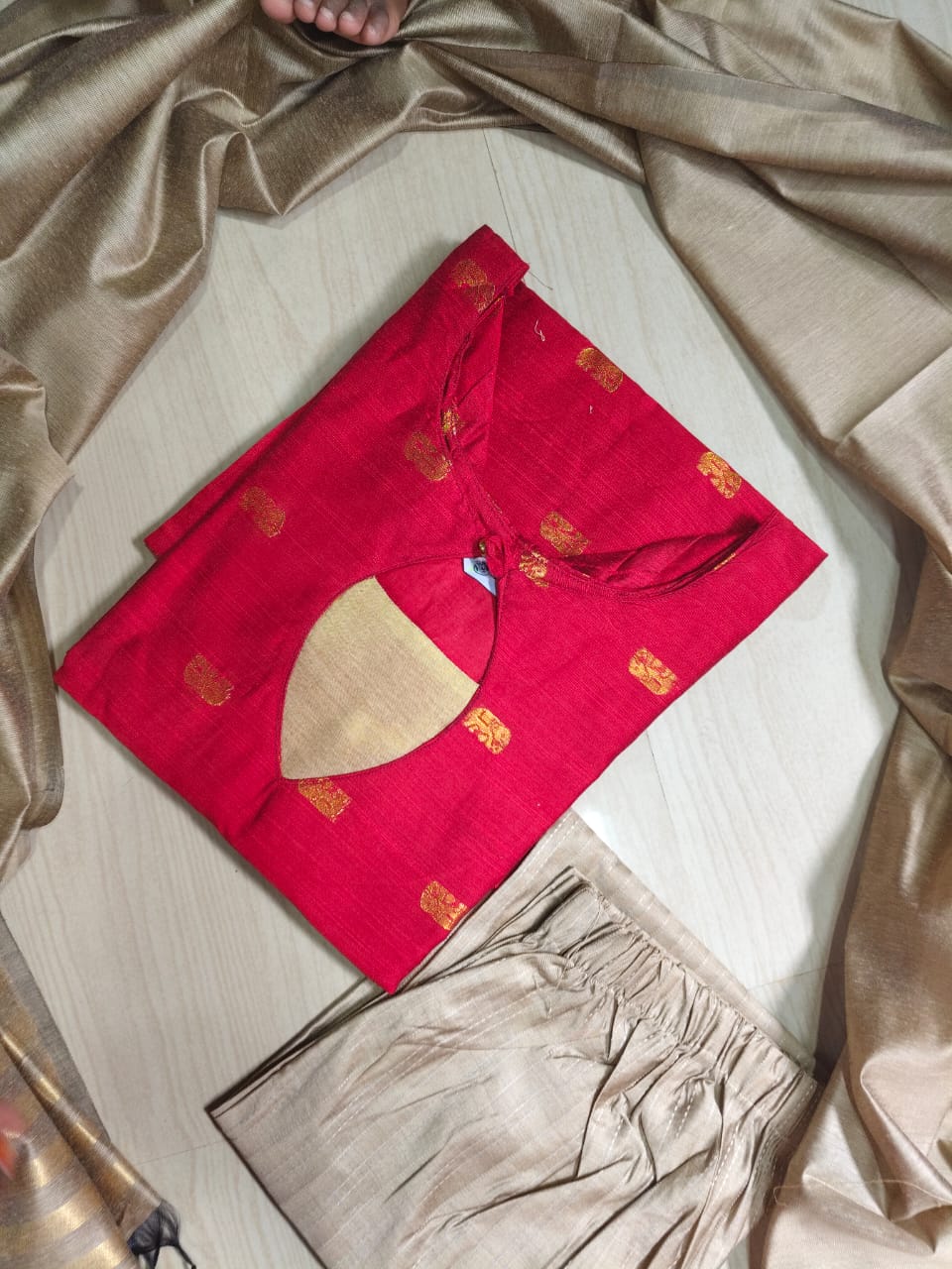 Raw Silk Kurti with Phant - CSK59