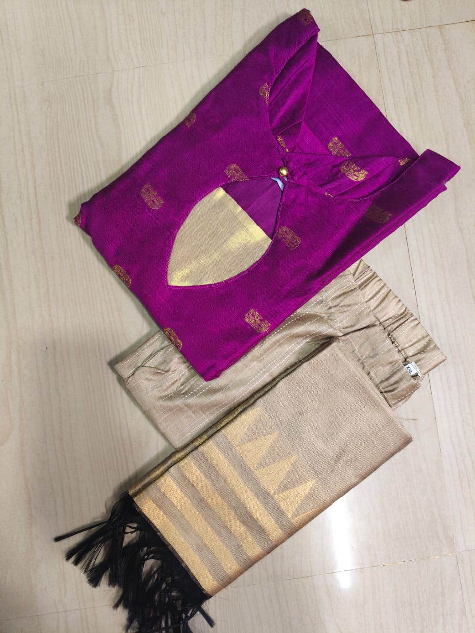 Raw Silk Kurti with Phant - CSK60