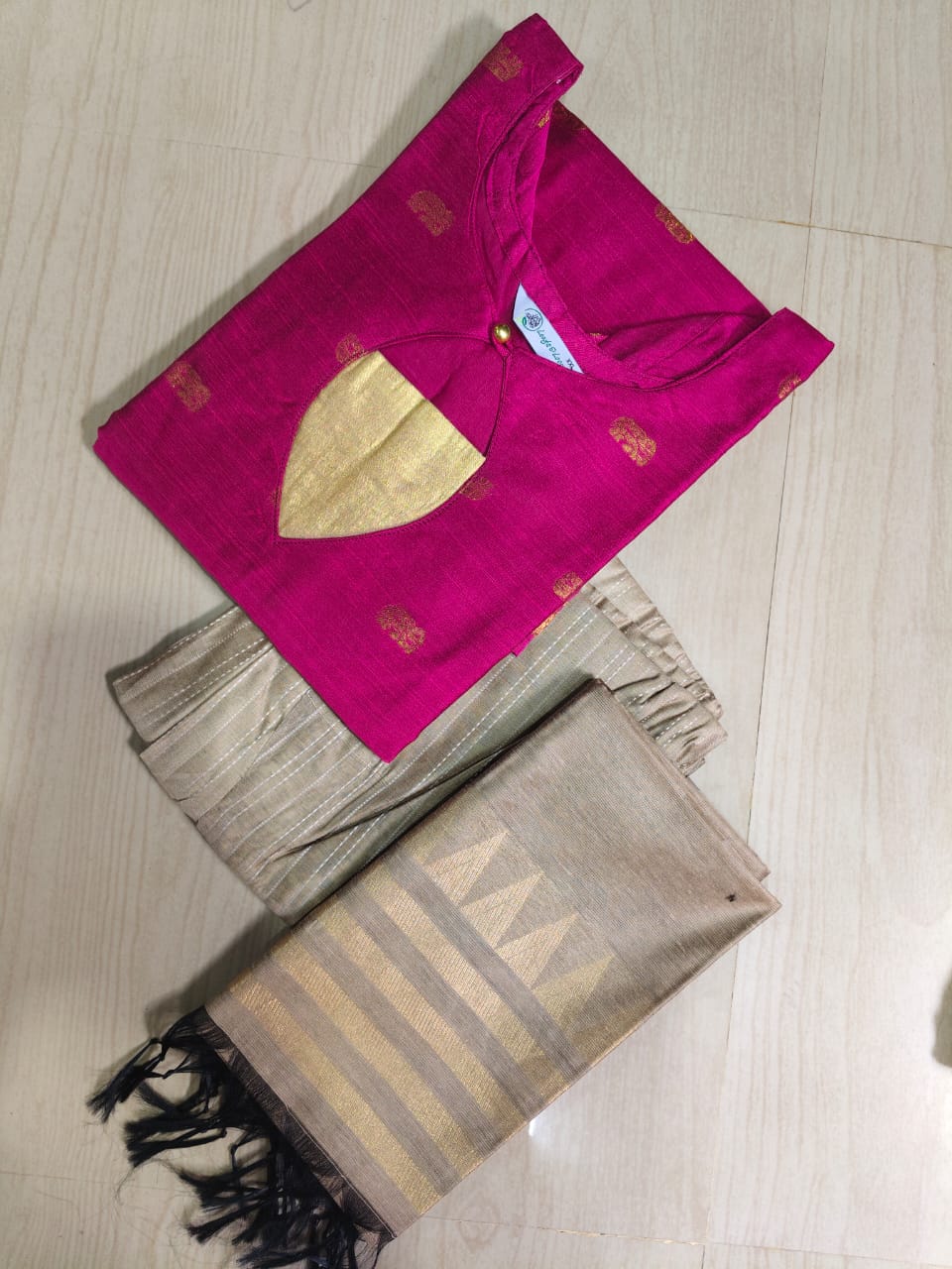 Raw Silk Kurti with Phant - CSK58