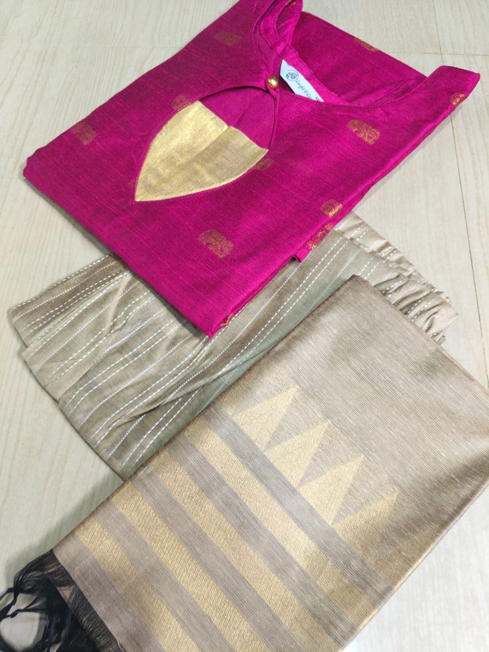 Raw Silk Kurti with Phant - CSK58