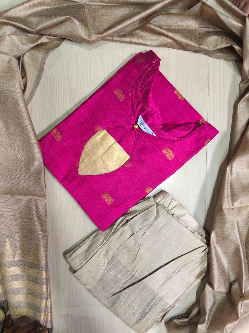 Raw Silk Kurti with Phant - CSK58