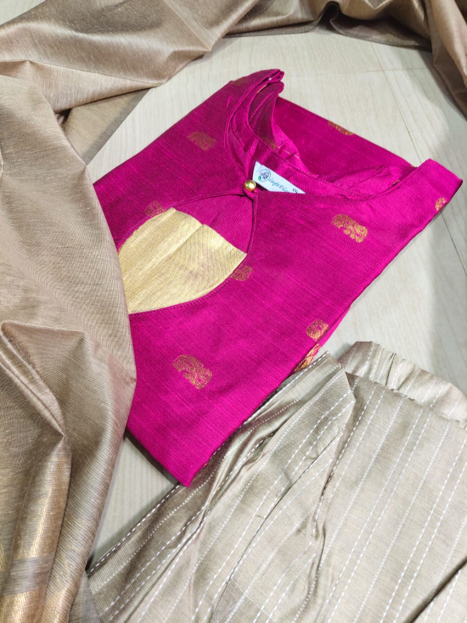 Raw Silk Kurti with Phant - CSK58