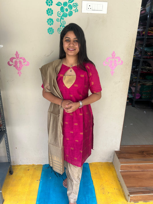 Raw Silk Kurti with Phant - CSK58