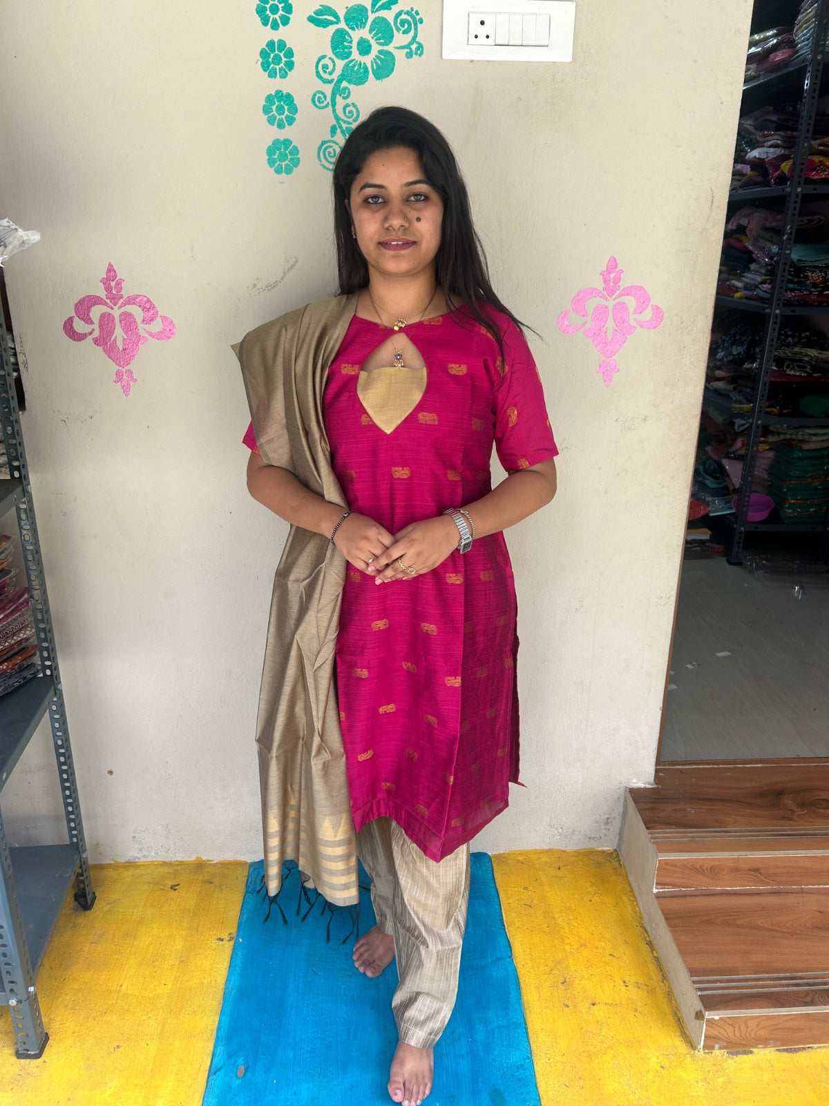 Raw Silk Kurti with Phant - CSK58