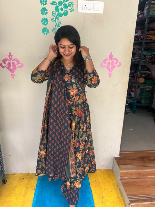 Cotton Floral Anarkali - CA54