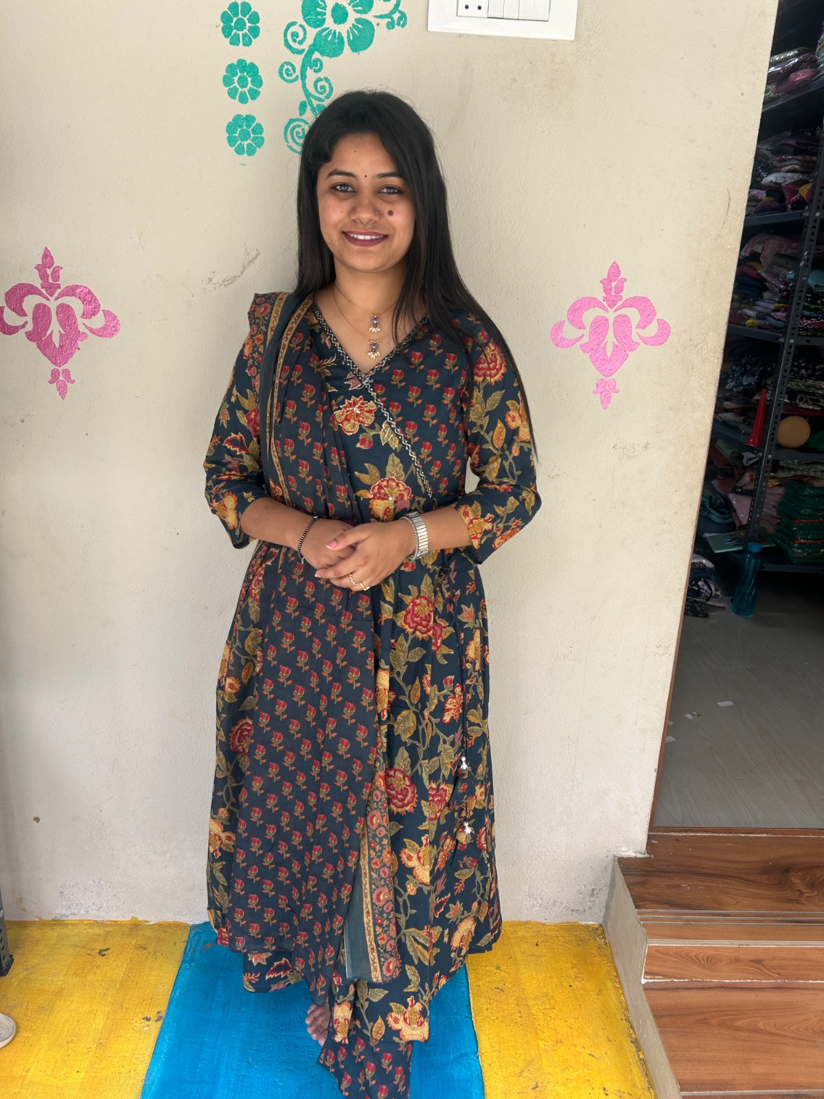 Cotton Floral Anarkali - CA54