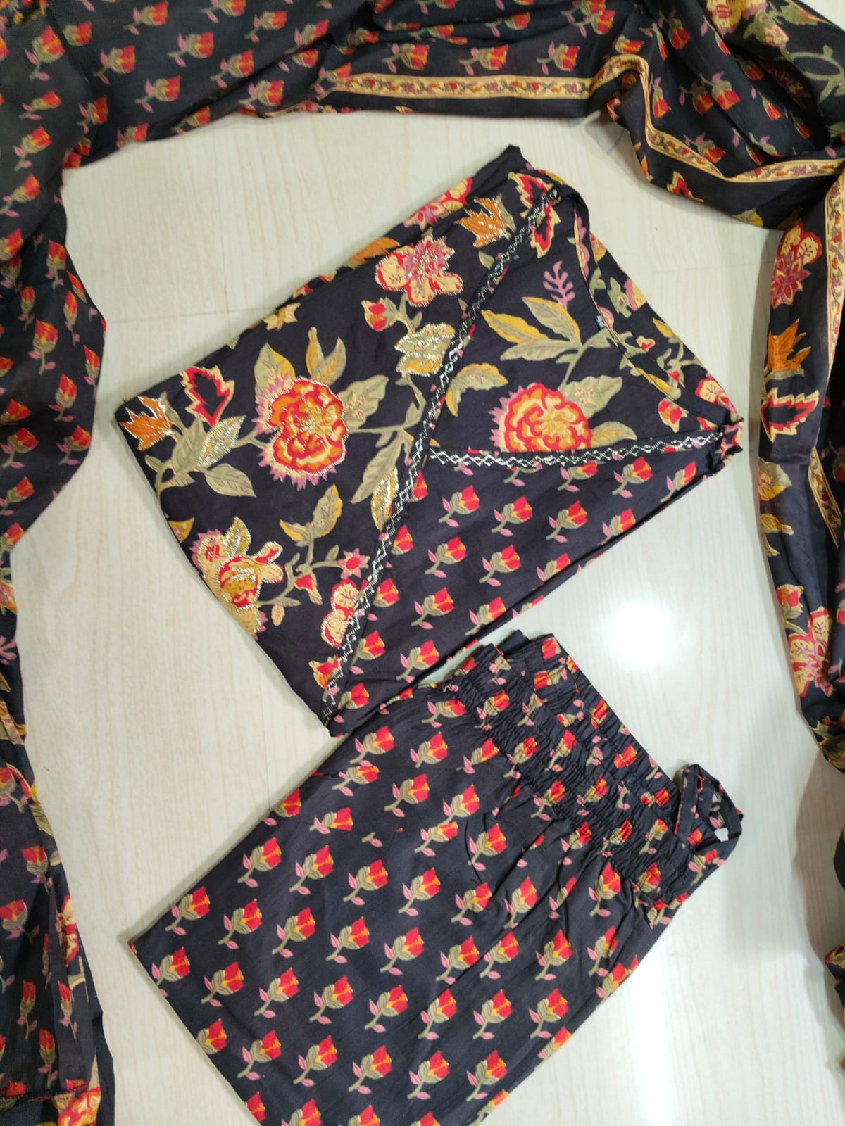 Cotton Floral Anarkali - CA52