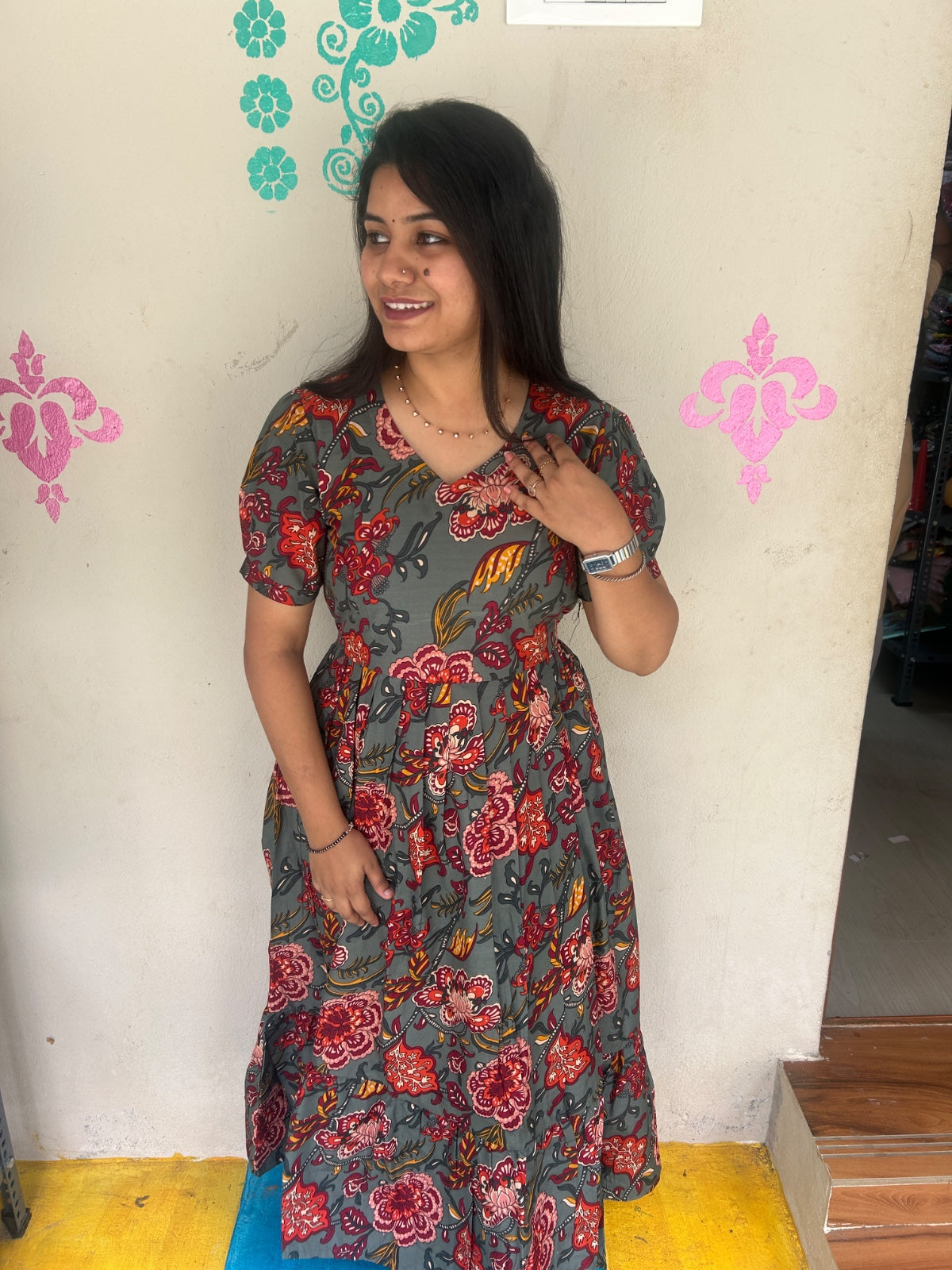 Cotton Floral Frock - CFF118