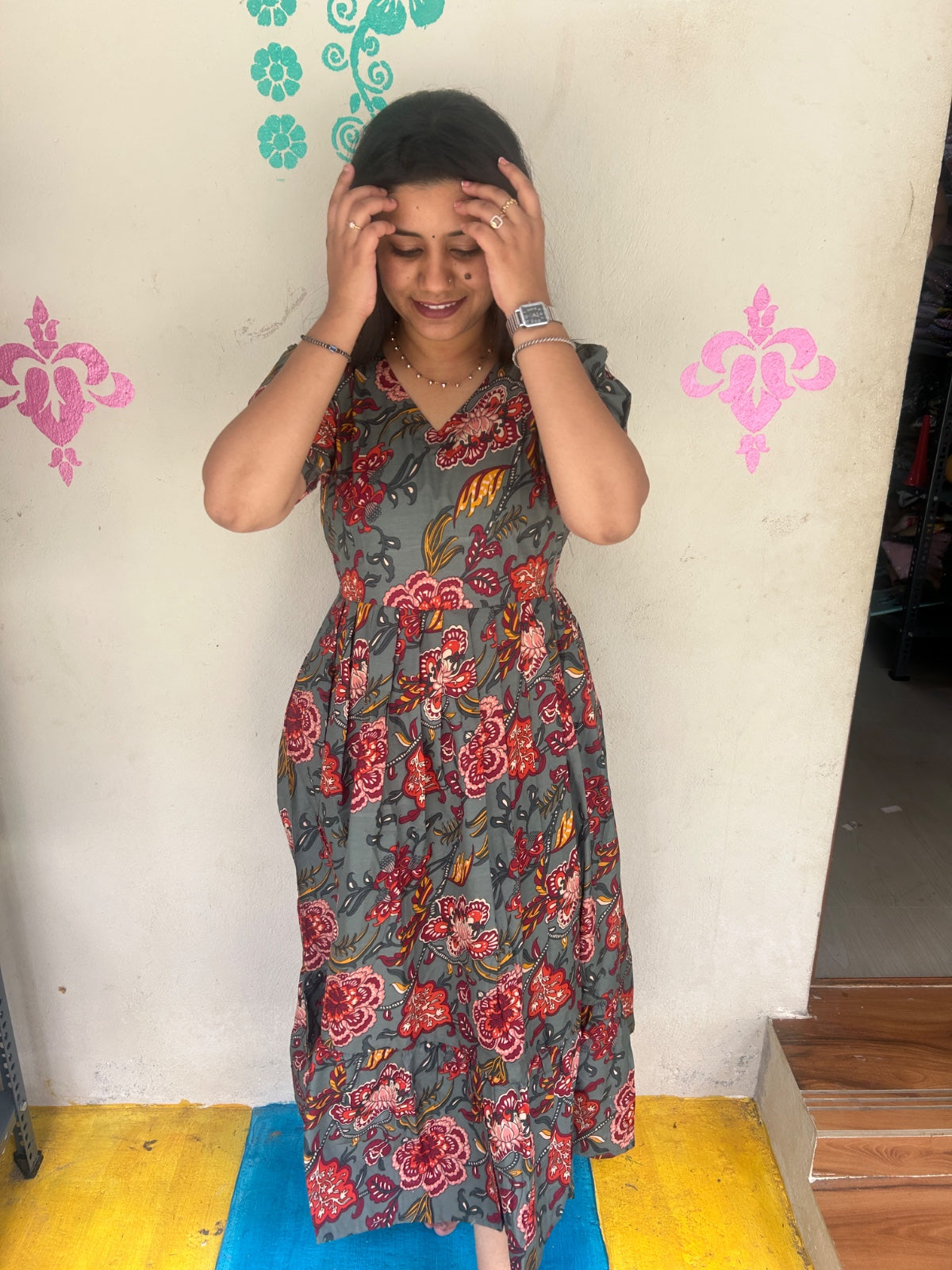 Cotton Floral Frock - CFF118