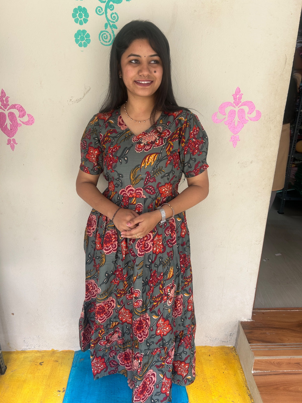 Cotton Floral Frock - CFF118