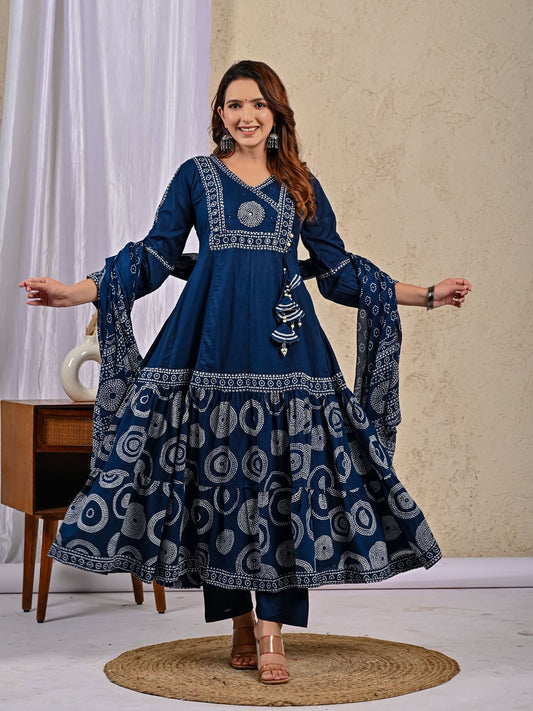 Cotton Floral Anarkali - CA56