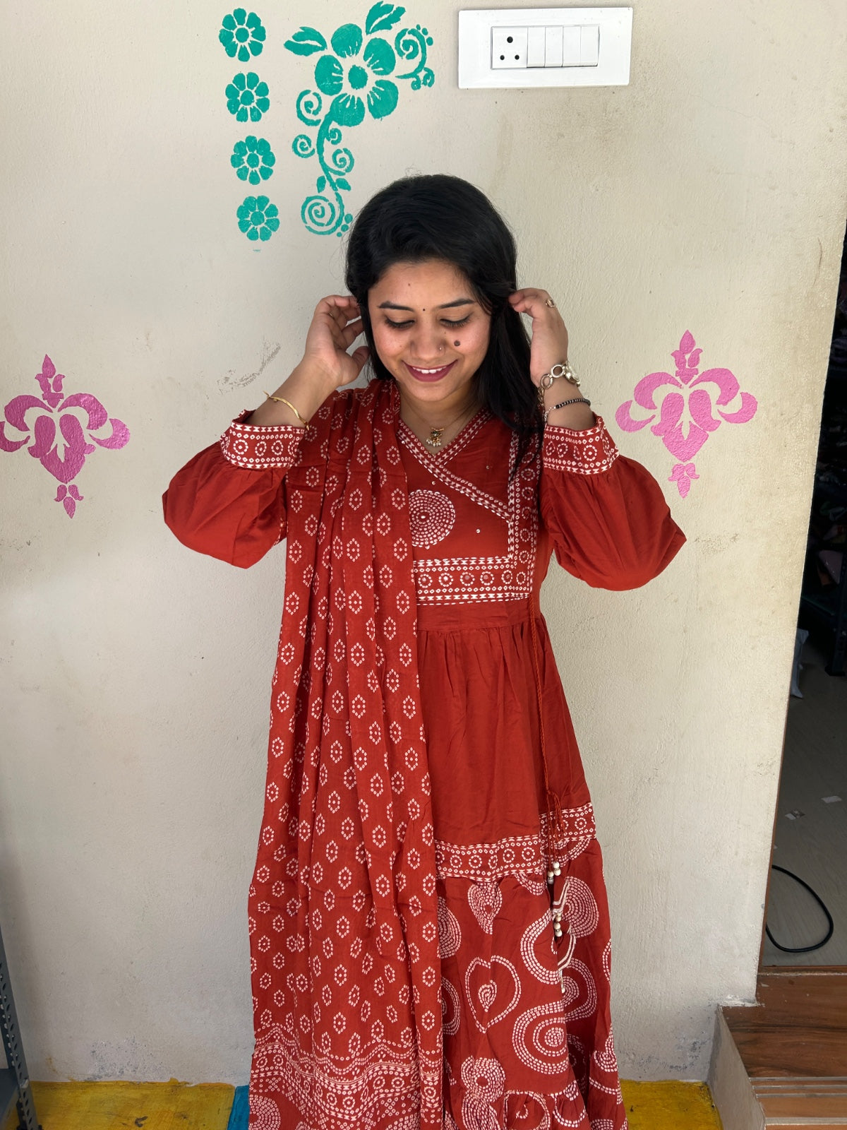 Cotton Floral Anarkali - CA55