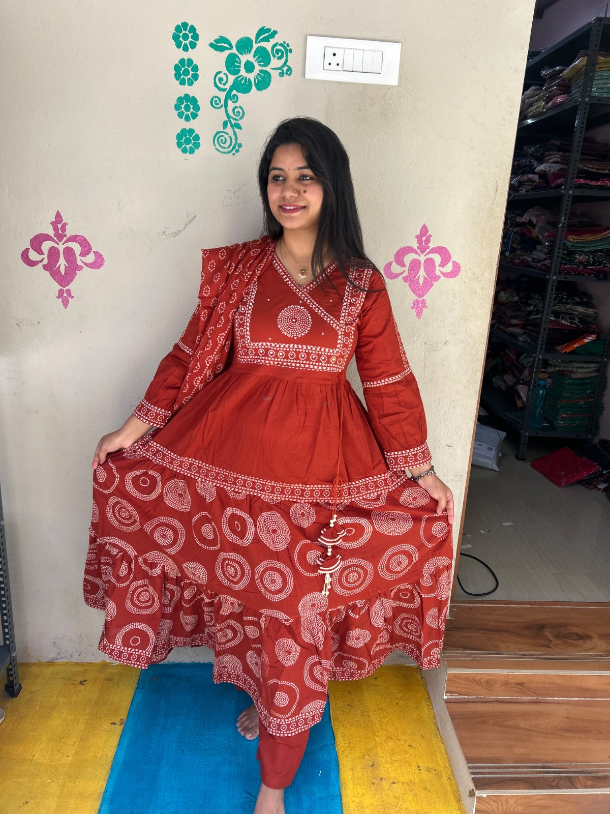 Cotton Floral Anarkali - CA55