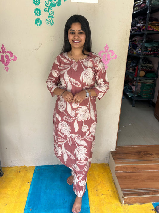 Cotton Kurti With Phant  CKP34