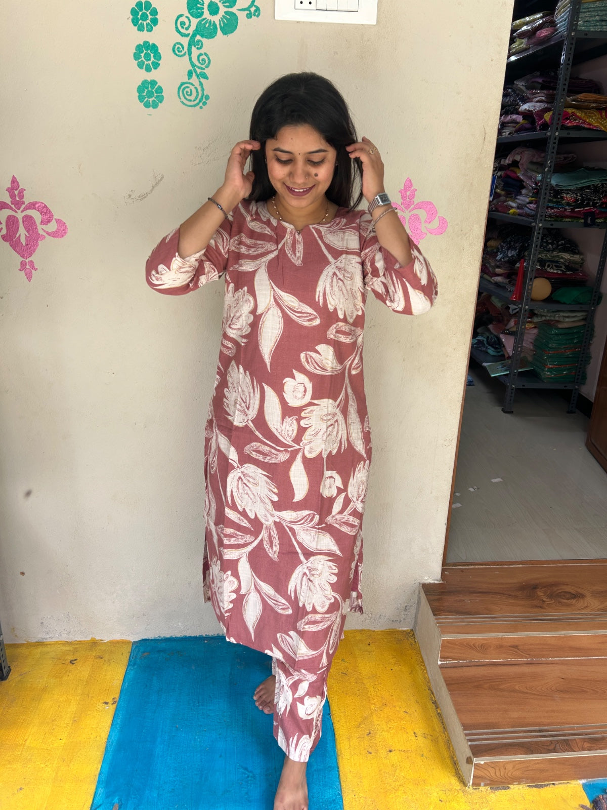 Cotton Kurti With Phant  CKP34