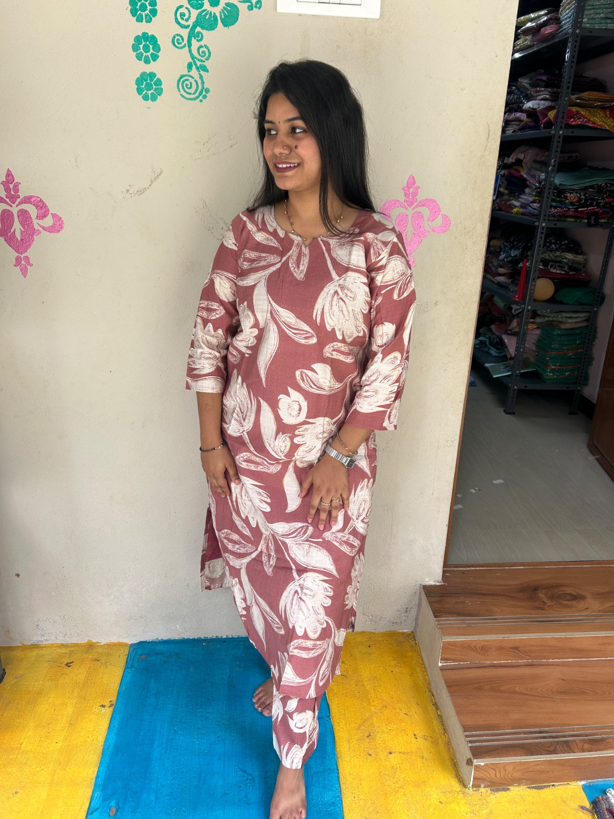 Cotton Kurti With Phant  CKP34