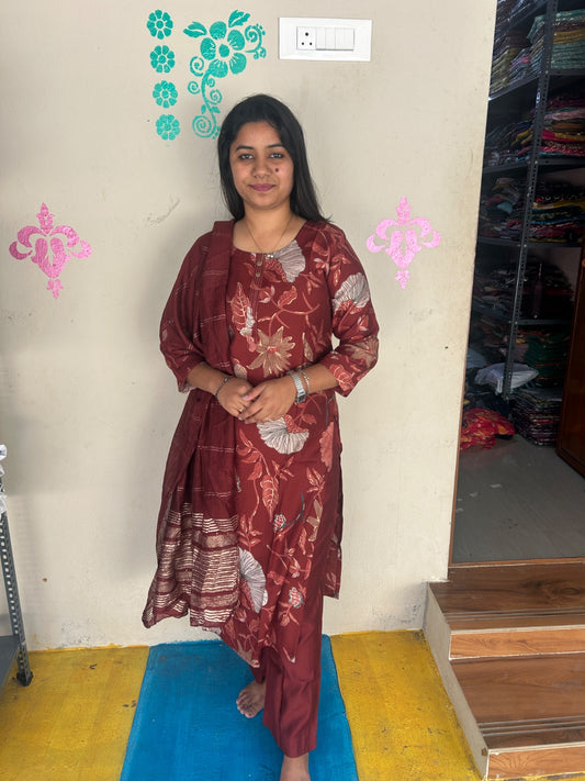 Premium Shiny Vetican Silk Kurti - SVK34