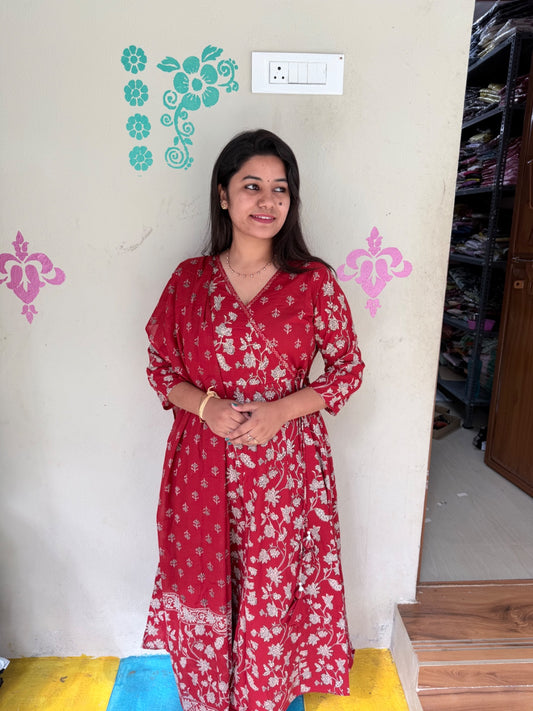 Cotton Floral Anarkali - CA72