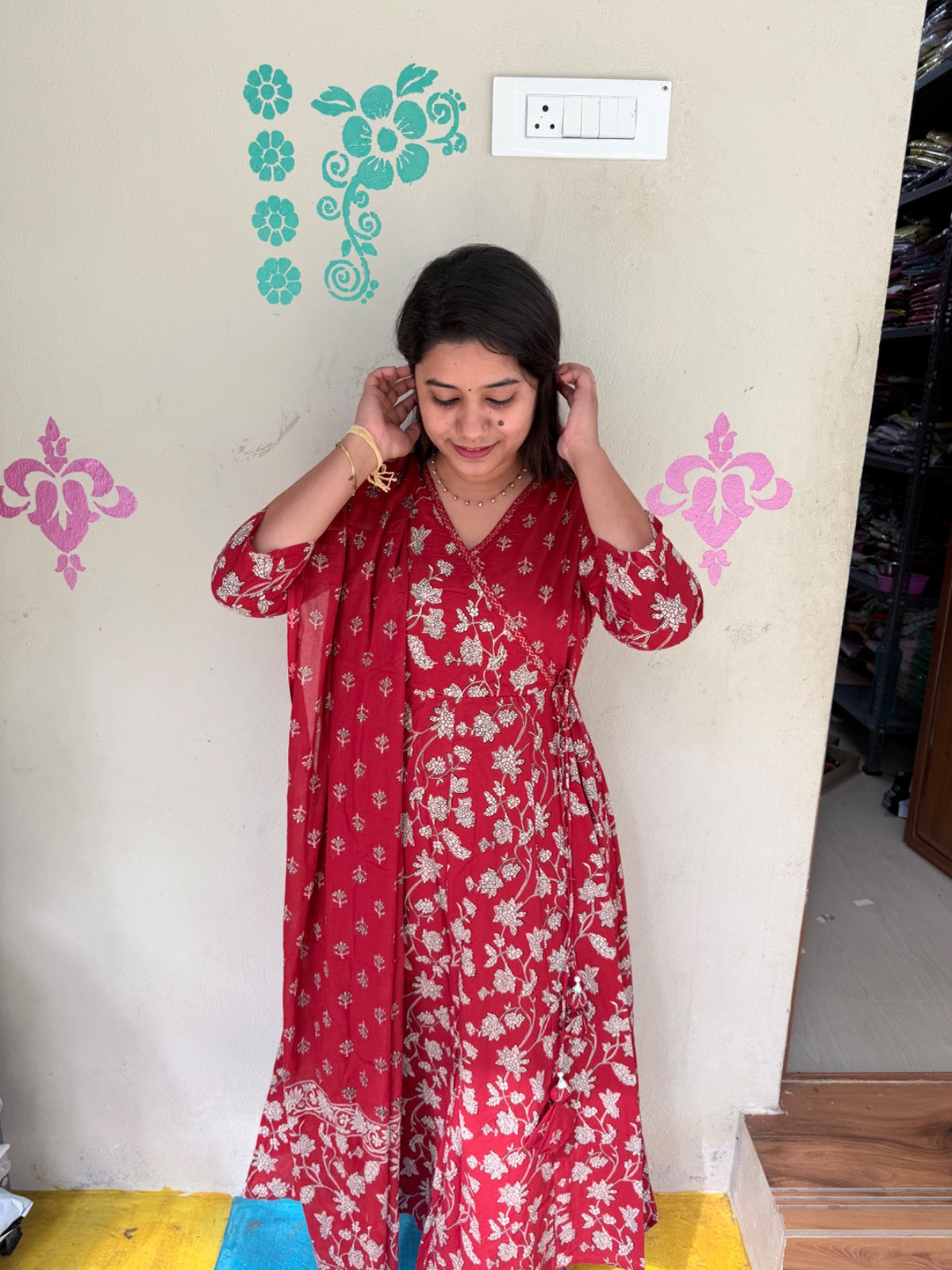 Cotton Floral Anarkali - CA72