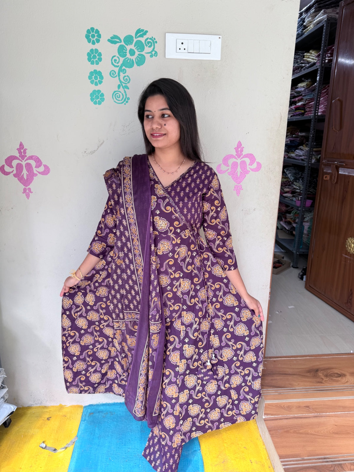 Cotton Floral Anarkali - CA70