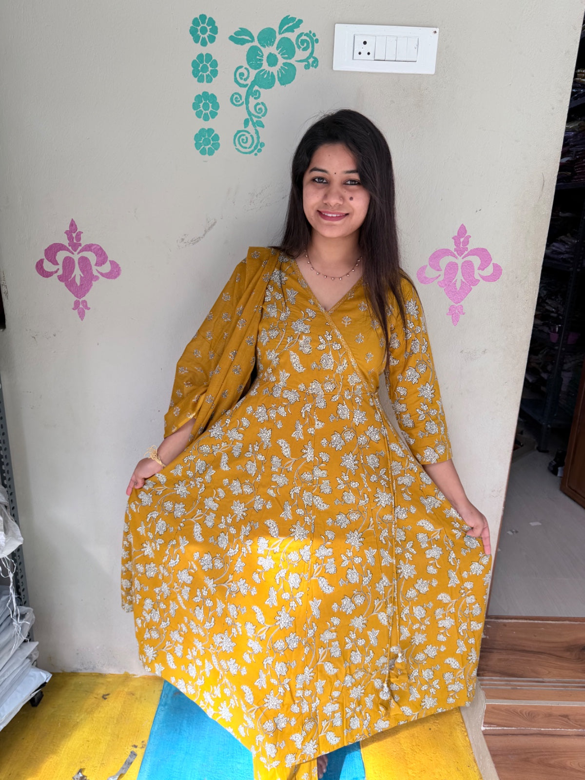 Cotton Floral Anarkali - CA71